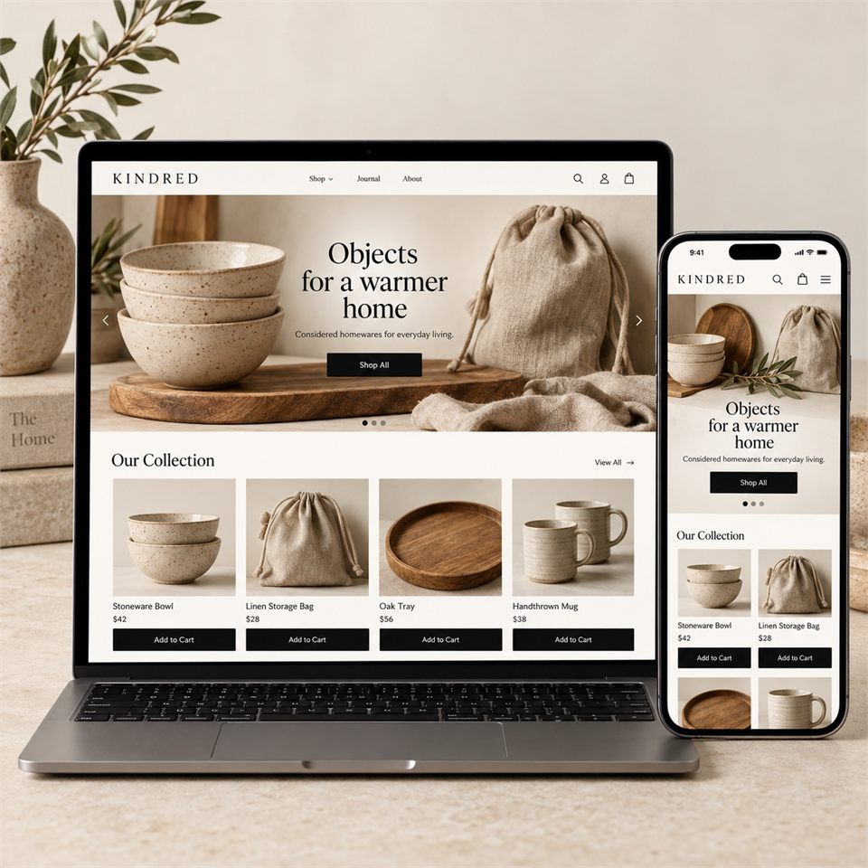 Illustrative responsive ecommerce storefront