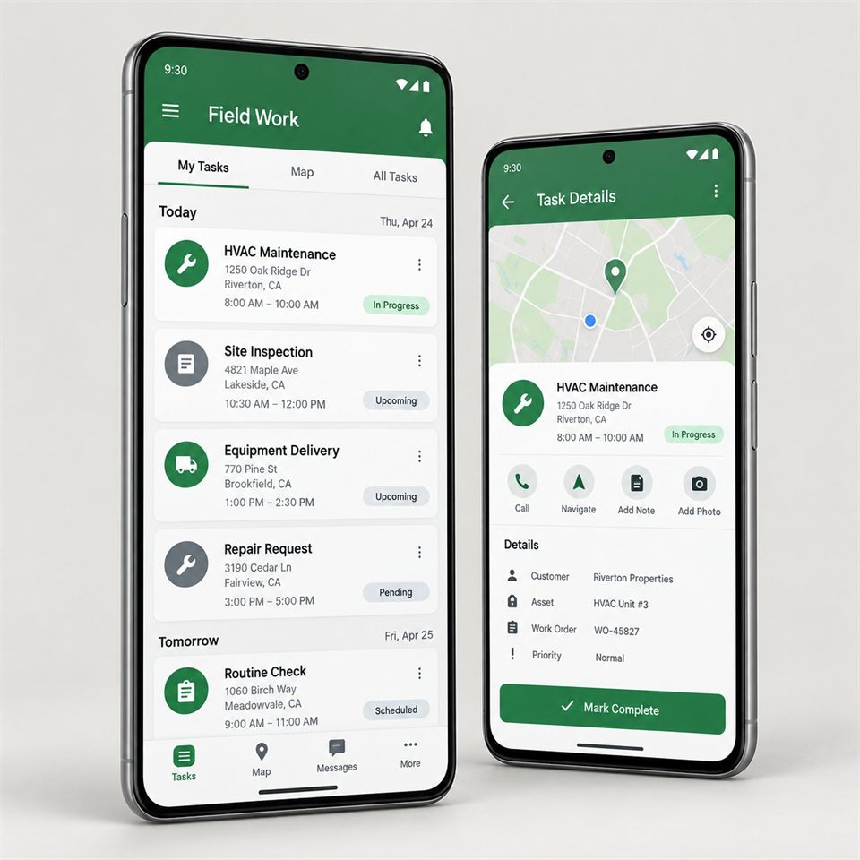 Illustrative Your App on Android product interfaces