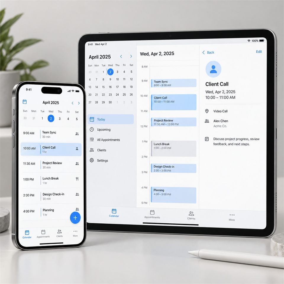 Illustrative Your App on iOS product interfaces