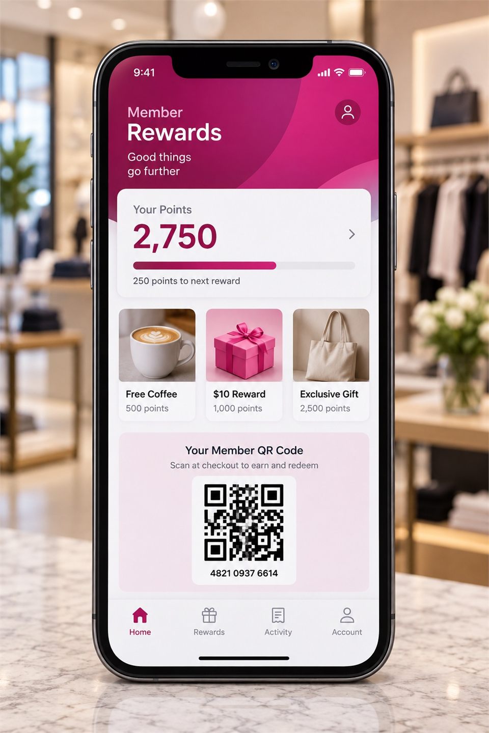 Illustrative Loyalty & Membership mobile app
