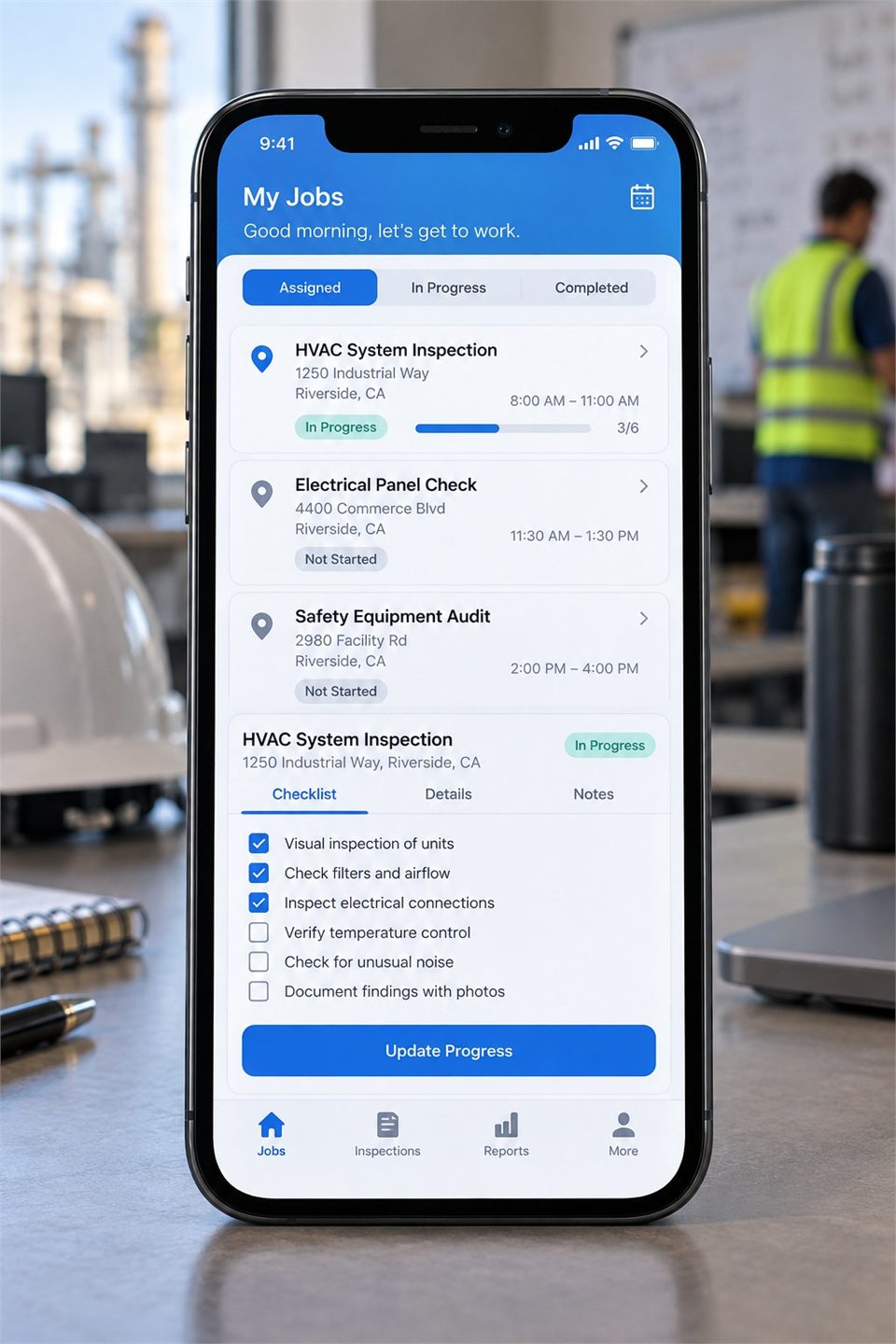 Illustrative Enterprise Workforce Apps mobile app