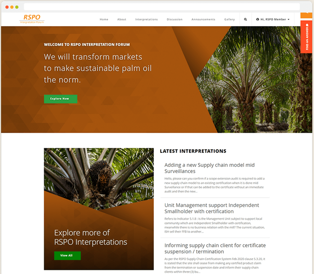 Association homepage with hero, latest publications and a member login, built by UNO