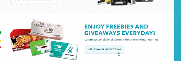 Rewards and giveaway offers presented to members