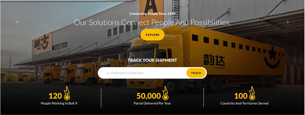 Job tracking screen where a reference number returns current status